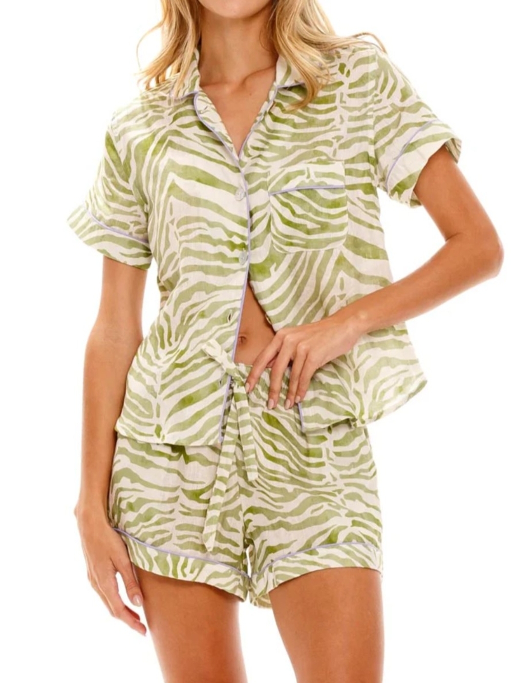 Nina Olive Zebra Short Pajama Set